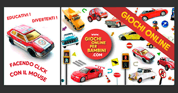 Giochi on line educativi e divertenti per prescolari e bambini. A cercare! Macchinine e segnali di transito!