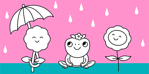 Giochi didattici da colorare online gratuiti per bambini della scuola dell'infanzia e neonati: Pioggia di gioia