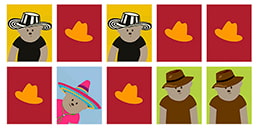 Gioco de Memoria per Bambini da 3 a 6 anni: I Cappelli