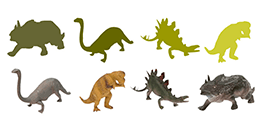 Forme dei dinosauri! Giochi online per bambini di 3 - 4 - 5 anni