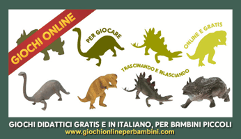 Giochi Online Per Bambini. Muovere e spostare forme dei dinosauri! Giochi online, in Italiano e gratis